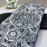Sadhu Board BLACK «Chakras» White patina Pitch - 10mm