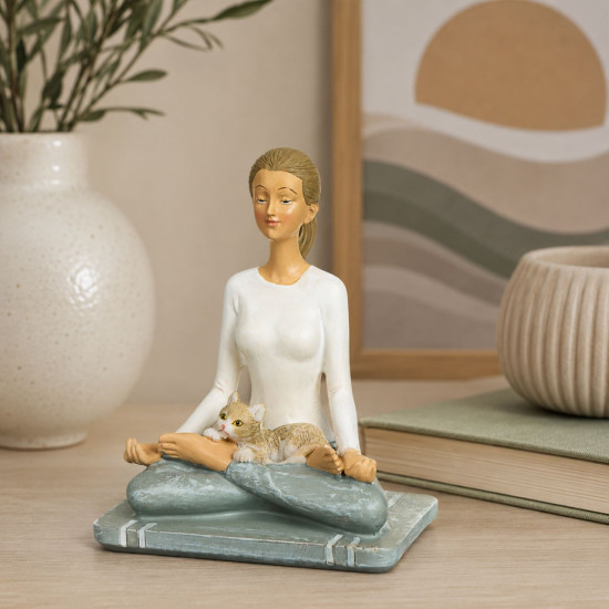 Artificial stone figurine «Yoga Lotus» 13 cm