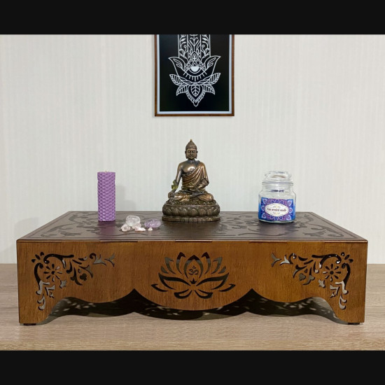 Купити Meditation table «Lotus» brown 47 cm по вигідній ціні в Києві, Житомирі, Україні Meditation table «Lotus» brown 47 cm