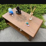 Купити Meditation table «Namaste» brown 55 cm with shelf по вигідній ціні в Києві, Житомирі, Україні Meditation table «Namaste» brown 55 cm with shelf
