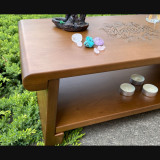 Купити Meditation table «Namaste» brown 55 cm with shelf по вигідній ціні в Києві, Житомирі, Україні Meditation table «Namaste» brown 55 cm with shelf