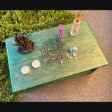 Купити Meditation table «Namaste» green 55 cm with shelf по вигідній ціні в Києві, Житомирі, Україні Meditation table «Namaste» green 55 cm with shelf