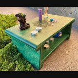 Купити Meditation table «Namaste» green 55 cm with shelf по вигідній ціні в Києві, Житомирі, Україні Meditation table «Namaste» green 55 cm with shelf
