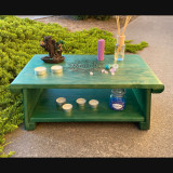 Купити Meditation table «Namaste» green 55 cm with shelf по вигідній ціні в Києві, Житомирі, Україні Meditation table «Namaste» green 55 cm with shelf