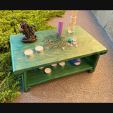 Купити Meditation table «Namaste» green 55 cm with shelf по вигідній ціні в Києві, Житомирі, Україні Meditation table «Namaste» green 55 cm with shelf